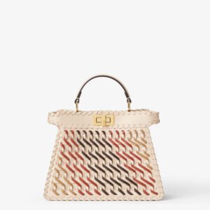 Peekaboo ISeeU Small Multicolour woven leather and suede bag
