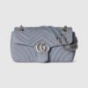 GG Marmont medium shoulder bag dusty blue suede