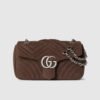 GG Marmont medium shoulder bag dark brown leather
