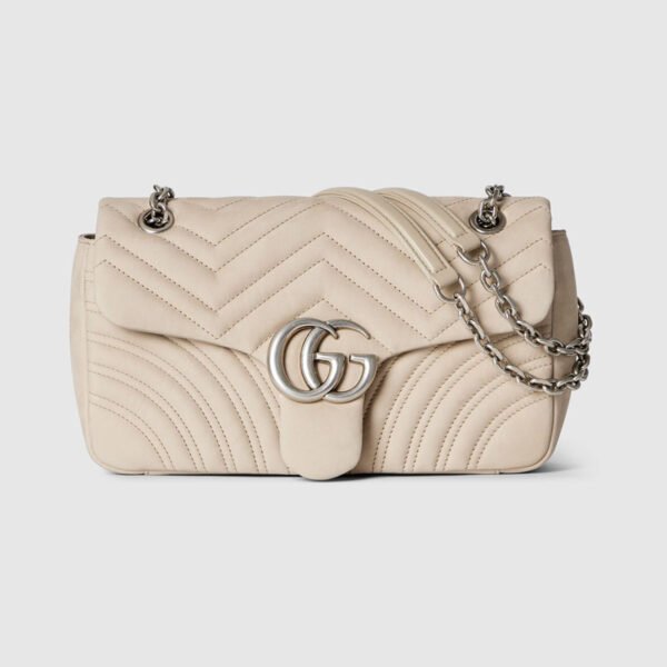 replica GG Marmont medium shoulder bag oatmeal leather