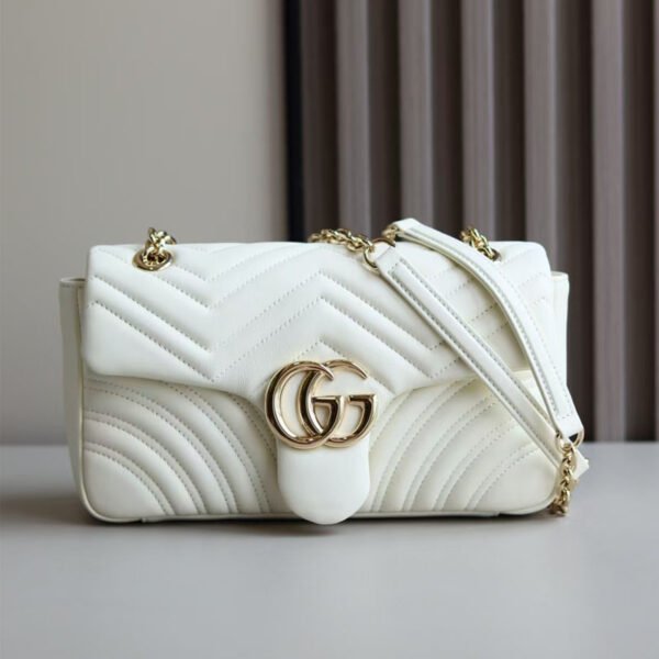 GG Marmont medium shoulder bag white leather