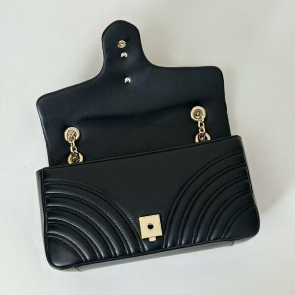 Replica GUCCI GG Marmont medium shoulder bag black leather 1:1 replica price