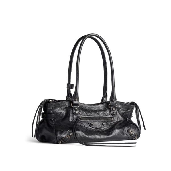 Balenciaga Le City Bag East West in black Arena Storico lambskin replica bag