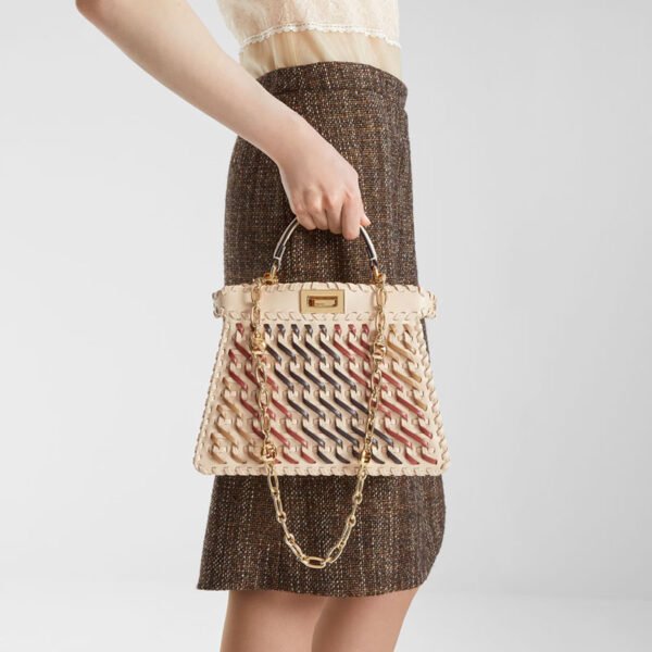 Replica FENDI Peekaboo ISeeU Small Multicolour woven leather and suede bag
