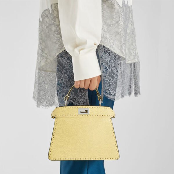 Best FENDI Peekaboo ISeeU Petite Yellow replica bag 100% original 1:1 imitation price