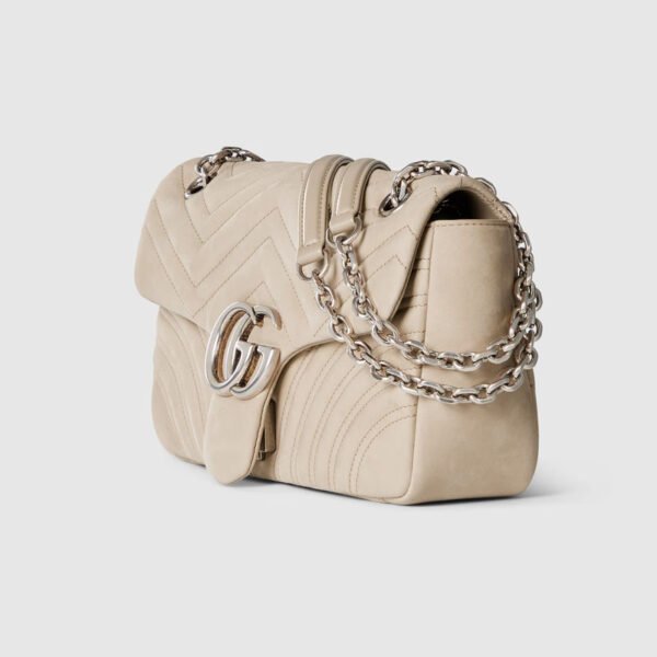 replica GG Marmont medium shoulder bag oatmeal leather