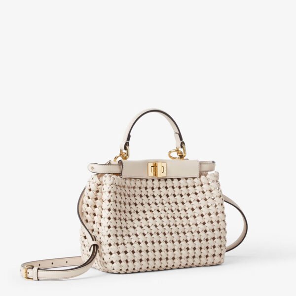 FENDI Peekaboo Mini Camelia interlaced leather bag