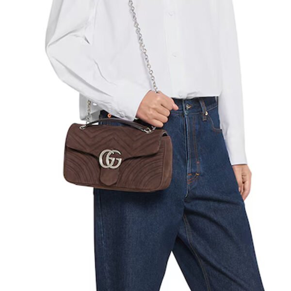 GG Marmont medium shoulder bag dark brown leather