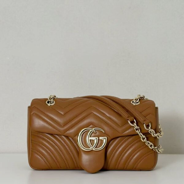 Replica GICCI GG Marmont medium shoulder bag brown leather