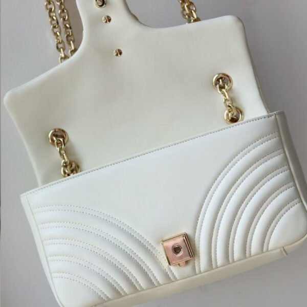 Replica Gucci GG Marmont medium shoulder bag white leather
