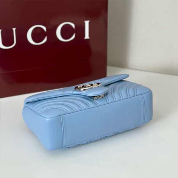 Replica Gucci GG Marmont medium shoulder bag light blue leather
