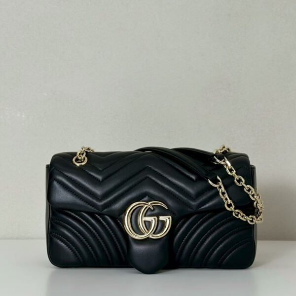Replica GUCCI GG Marmont medium shoulder bag black