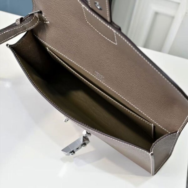 Best HERMES Sac a Depeches 24 pouch etoupe replica bag 100% original 1:1 imitation price