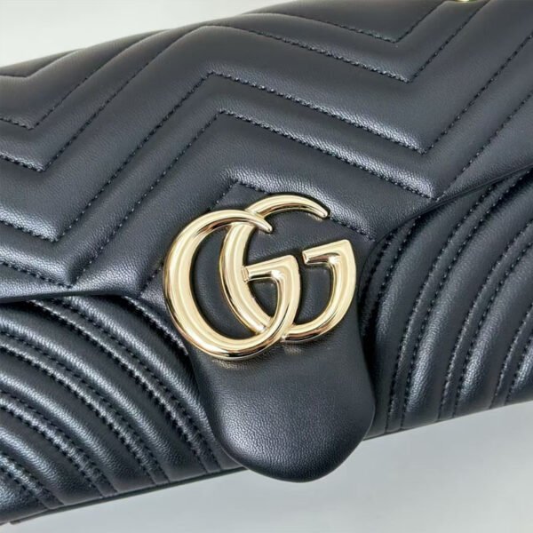 Replica gucci gg marmont medium shoulder bag black
